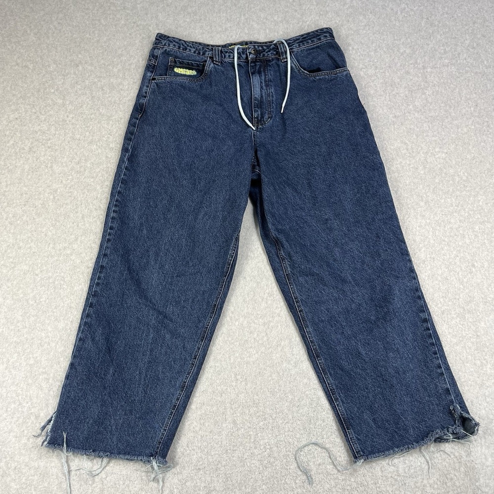 Empyre Baggy Skater Streetwear Jeans Pants Drawstring Chopped Cut Adult 34x27